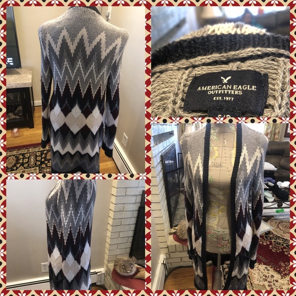 American Eagle Outfitters Sweaters - Like NewLong Cardigan w/Open Front Diamond design